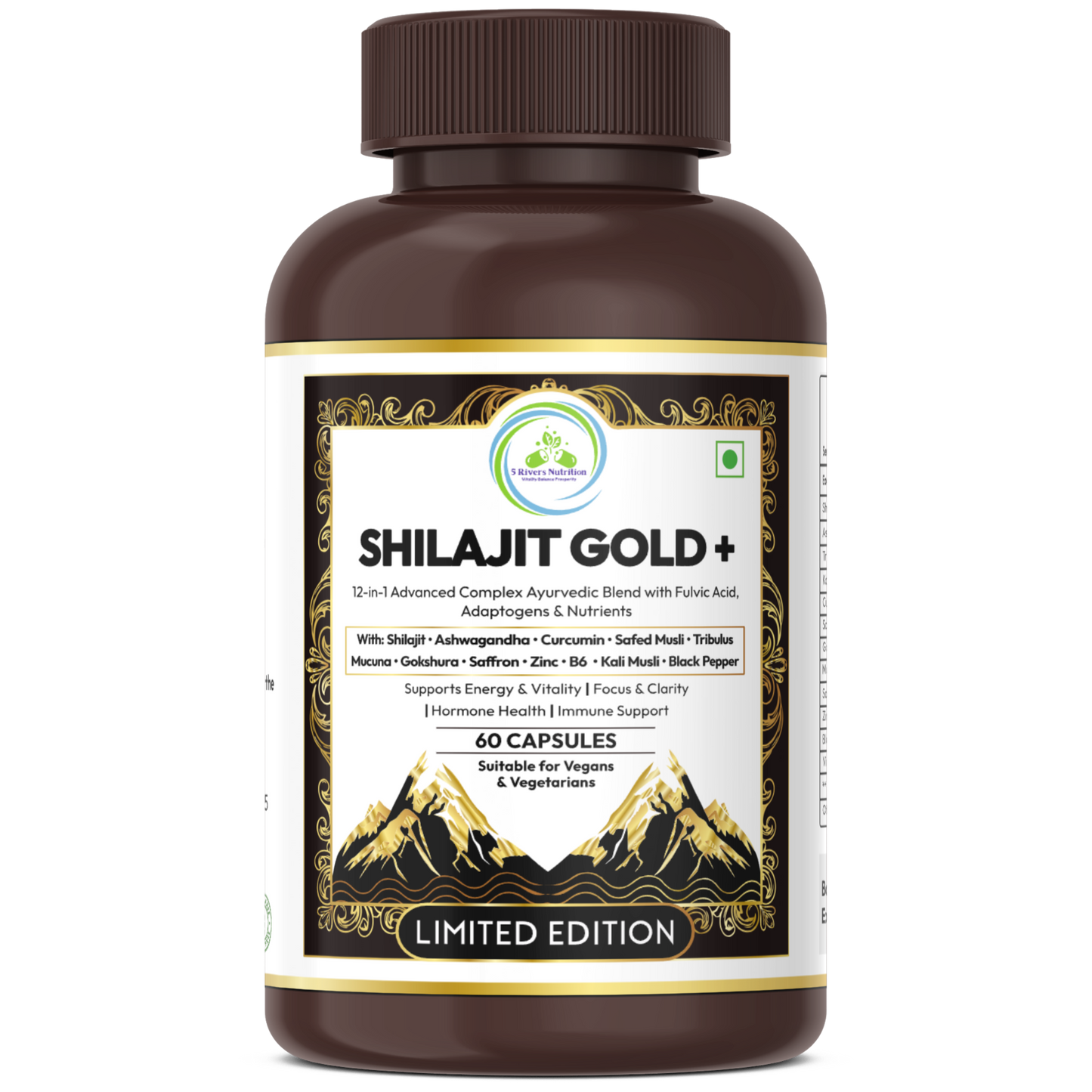 Shilajit Gold+ capsules – 79% fulvic acid – 5 Rivers Nutrition
