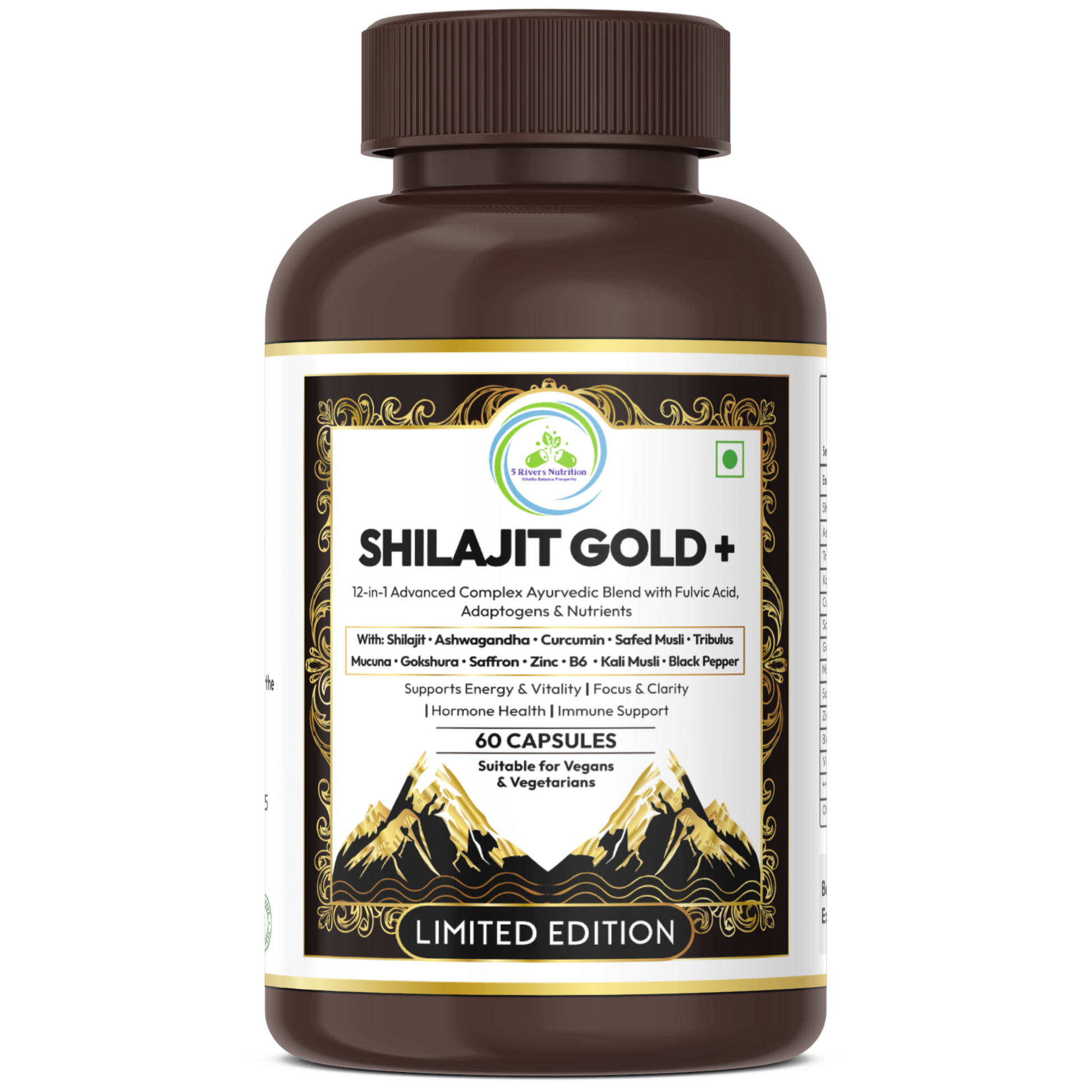 Shilajit Gold+ capsules – 79% fulvic acid – 5 Rivers Nutrition