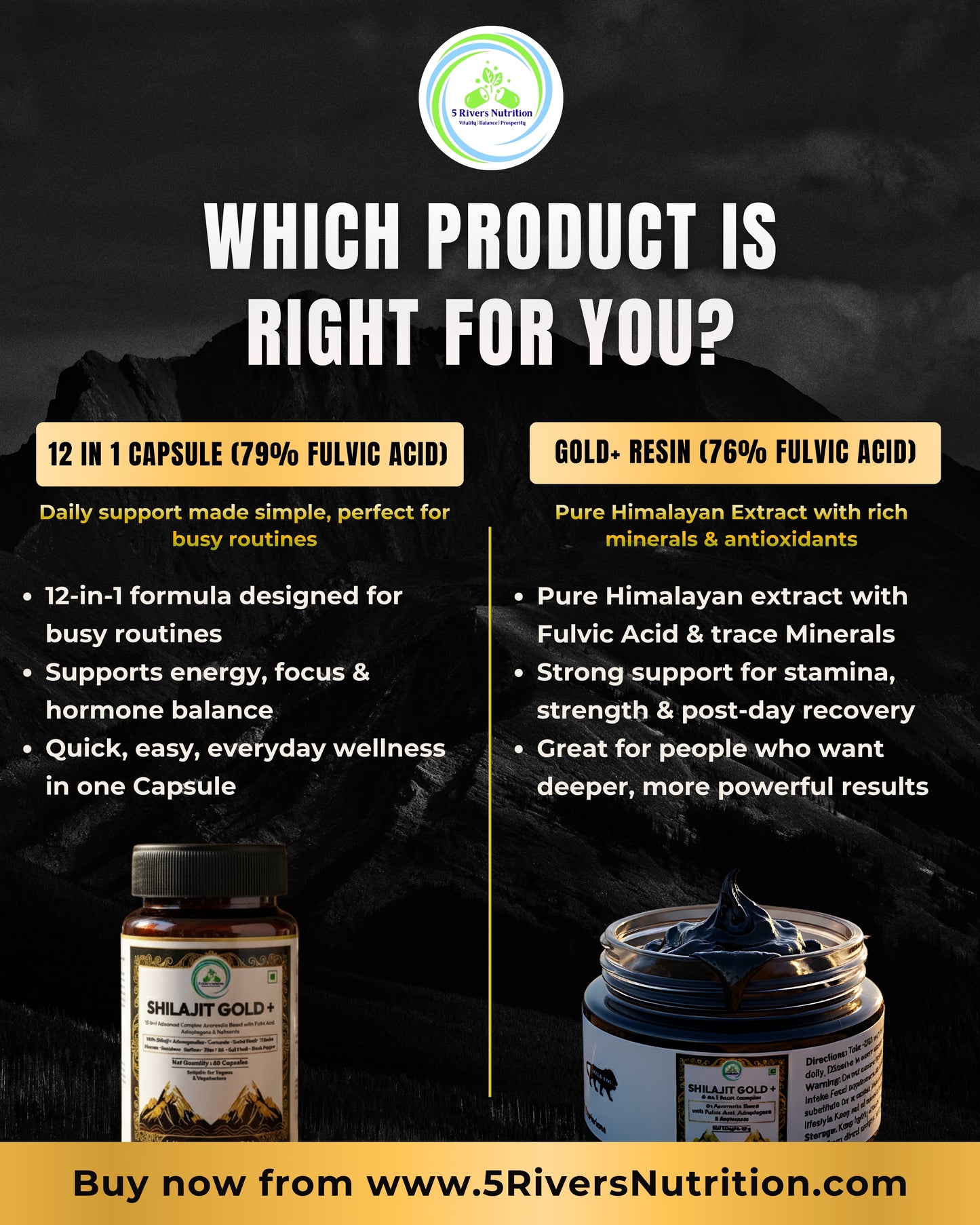 Shilajit Bundle – Capsules & Resin | Save £5